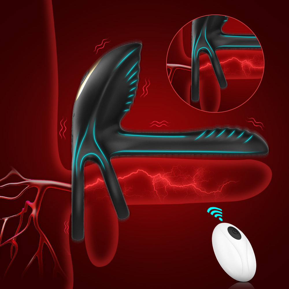 Double Ring Vibration Locking Semen Ring Wireless APP Remote Control Silicone Vibrating Ring Couple Sex Toys New Product230801