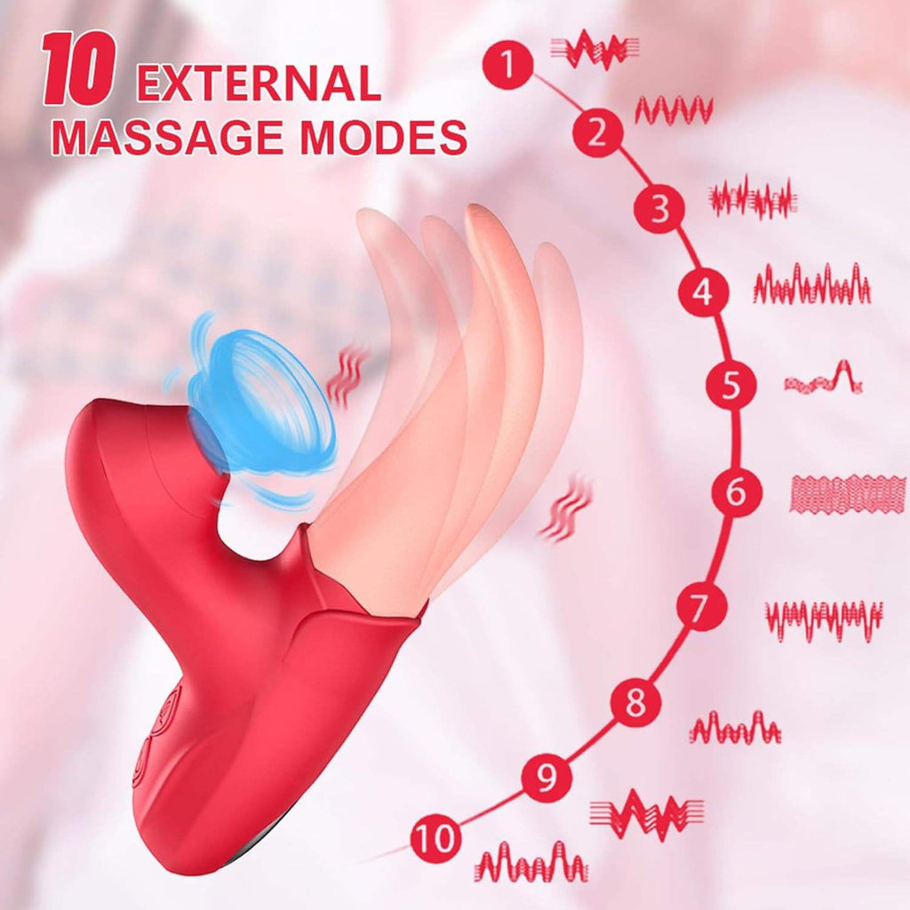 Sucking Tongue Licking G Spot Vibrator Dual Function Clitoral Stimulator Silicone USB Rechargeable Waterproof Sex Toys for Women