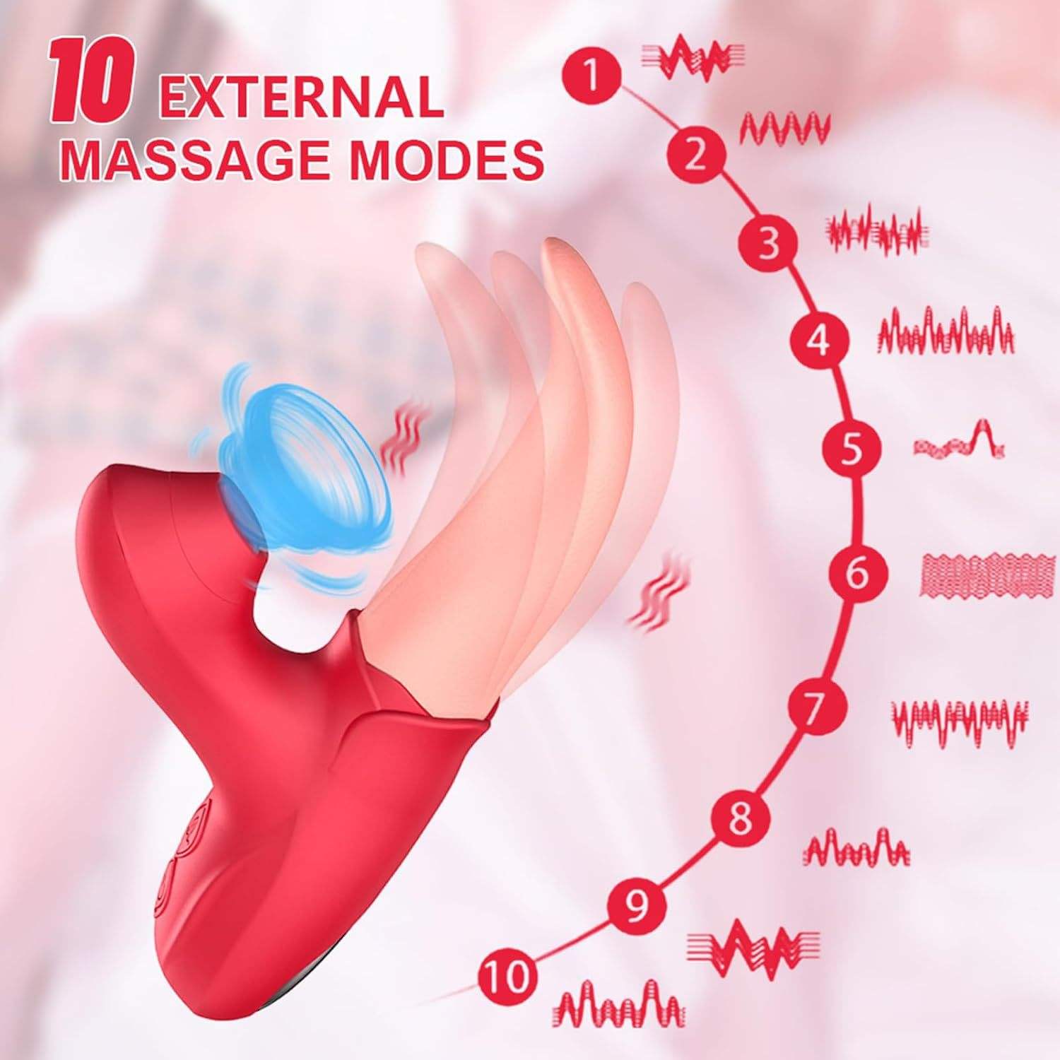 Sucking Tongue Licking G Spot Vibrator Dual Function Clitoral Stimulator Silicone USB Rechargeable Waterproof Sex Toys for Women
