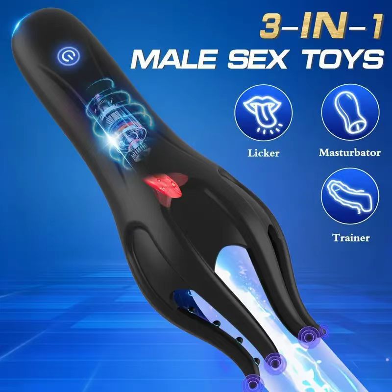 Male Sex Toy Masturbator for Men Glans Vibrating Tongue Licking Sex Oral Blowjob Lasting Delay Endurance Training Male Sex Toys for Men