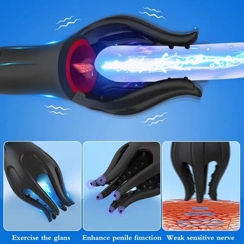 Male Sex Toy Masturbator for Men Glans Vibrating Tongue Licking Sex Oral Blowjob Lasting Delay Endurance Training Male Sex Toys for Men