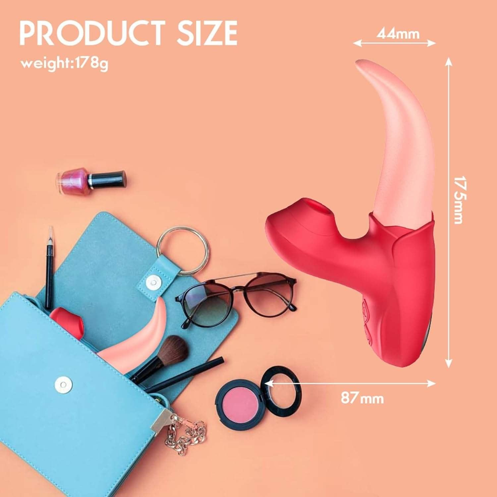 Sucking Tongue Licking G Spot Vibrator Dual Function Clitoral Stimulator Silicone USB Rechargeable Waterproof Sex Toys for Women