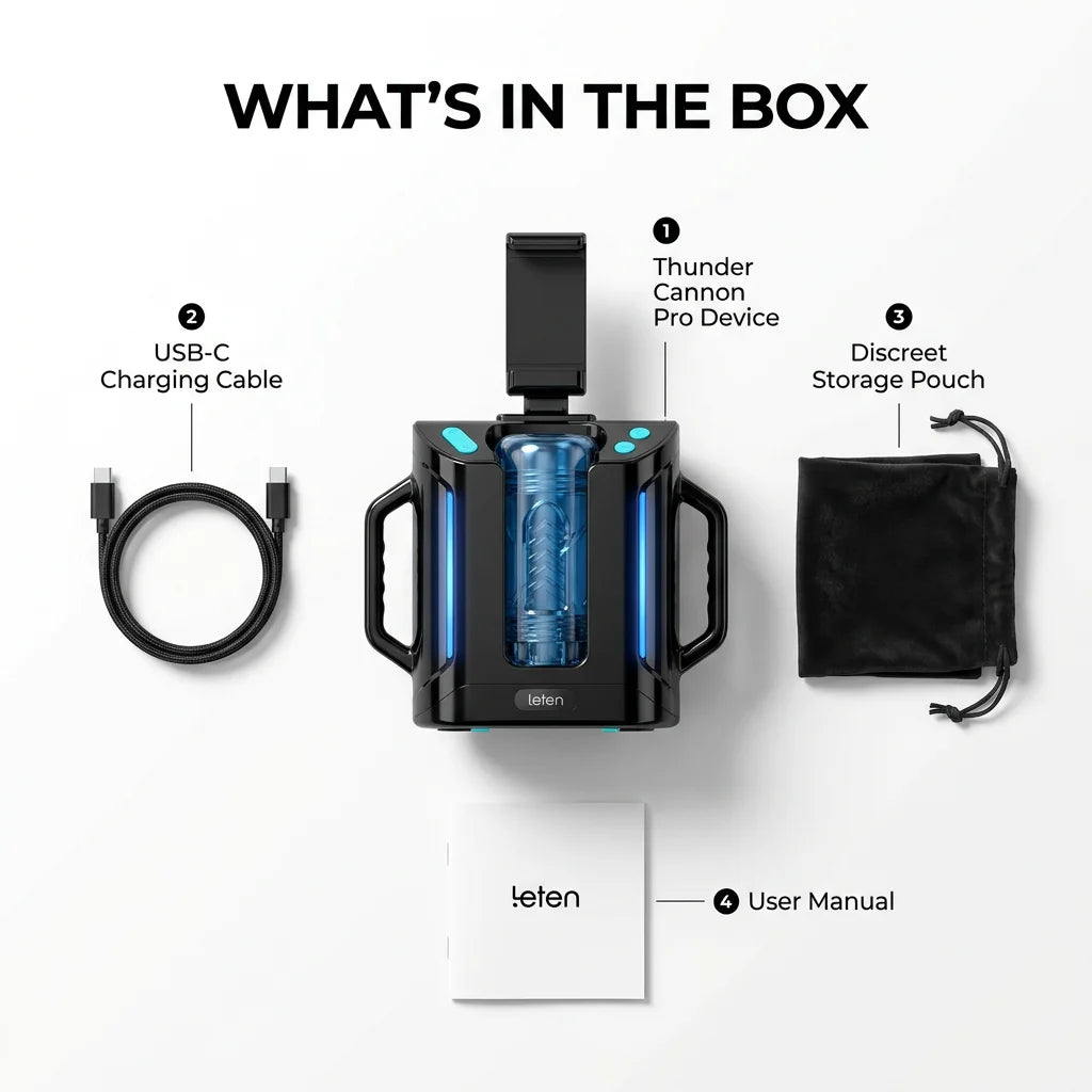 What's in the Box - device, USB-C cable, storage pouch, user manual
