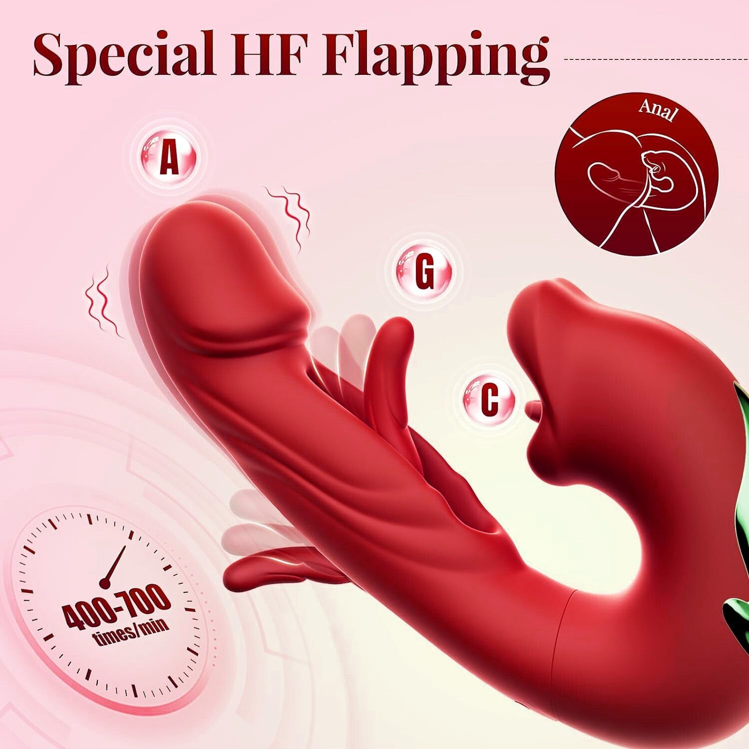 LETEN Luvora 4-in-1 — Flapping and Licking Vibrator with Triple-Point Stimulation