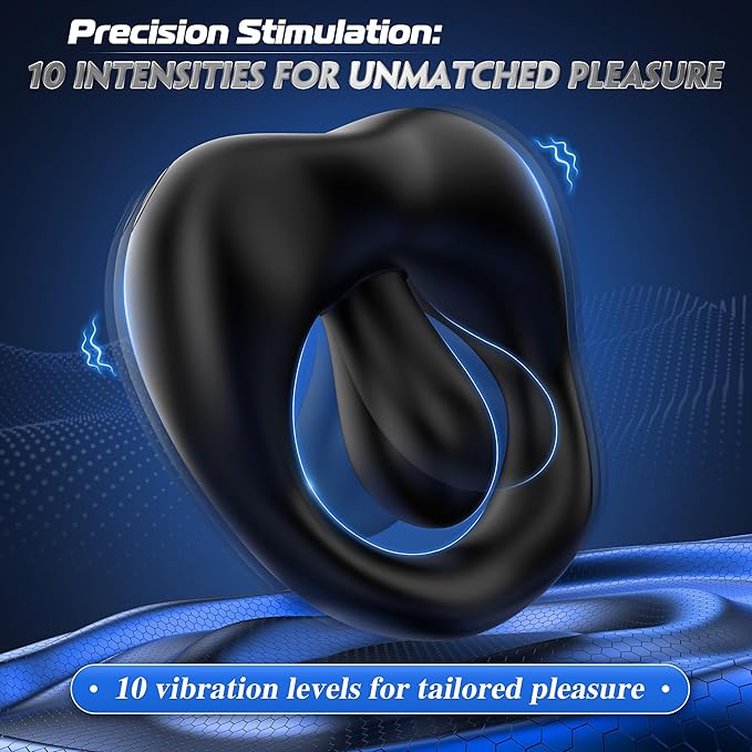 LETEN LipLock Ring — 2-in-1 Vibrating Cock Ring with 10-Mode Stimulation