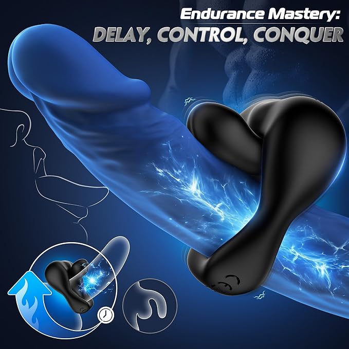 LETEN LipLock Ring — 2-in-1 Vibrating Cock Ring with 10-Mode Stimulation