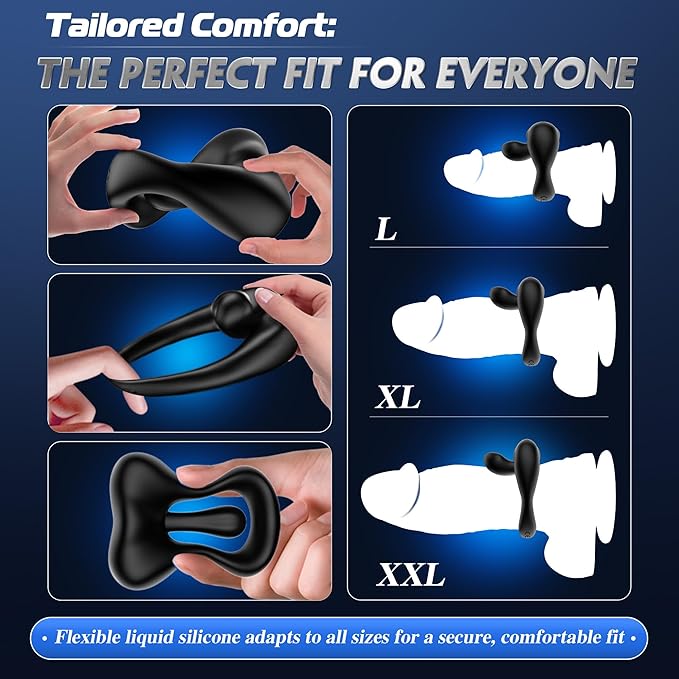 LETEN LipLock Ring — 2-in-1 Vibrating Cock Ring with 10-Mode Stimulation