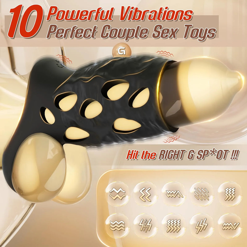 LETEN Black Dragon — App-Controlled Penis Sleeve with 10-Mode Deep Vibration
