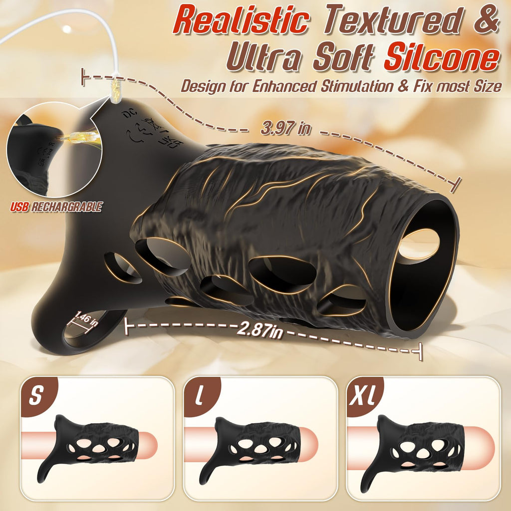 LETEN Black Dragon — App-Controlled Penis Sleeve with 10-Mode Deep Vibration