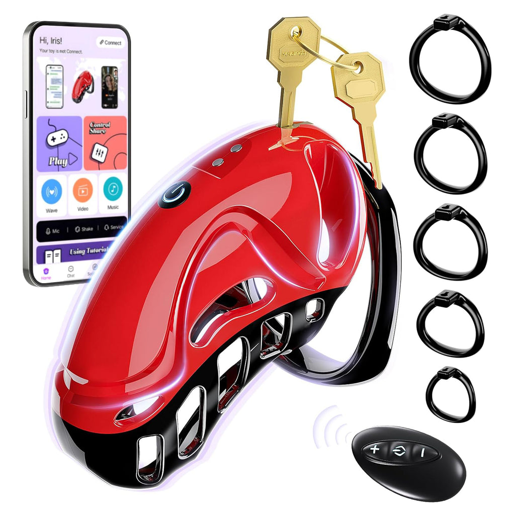 LETEN Ferrari Lock — App-Controlled Vibrating Chastity Cage with 10 Modes