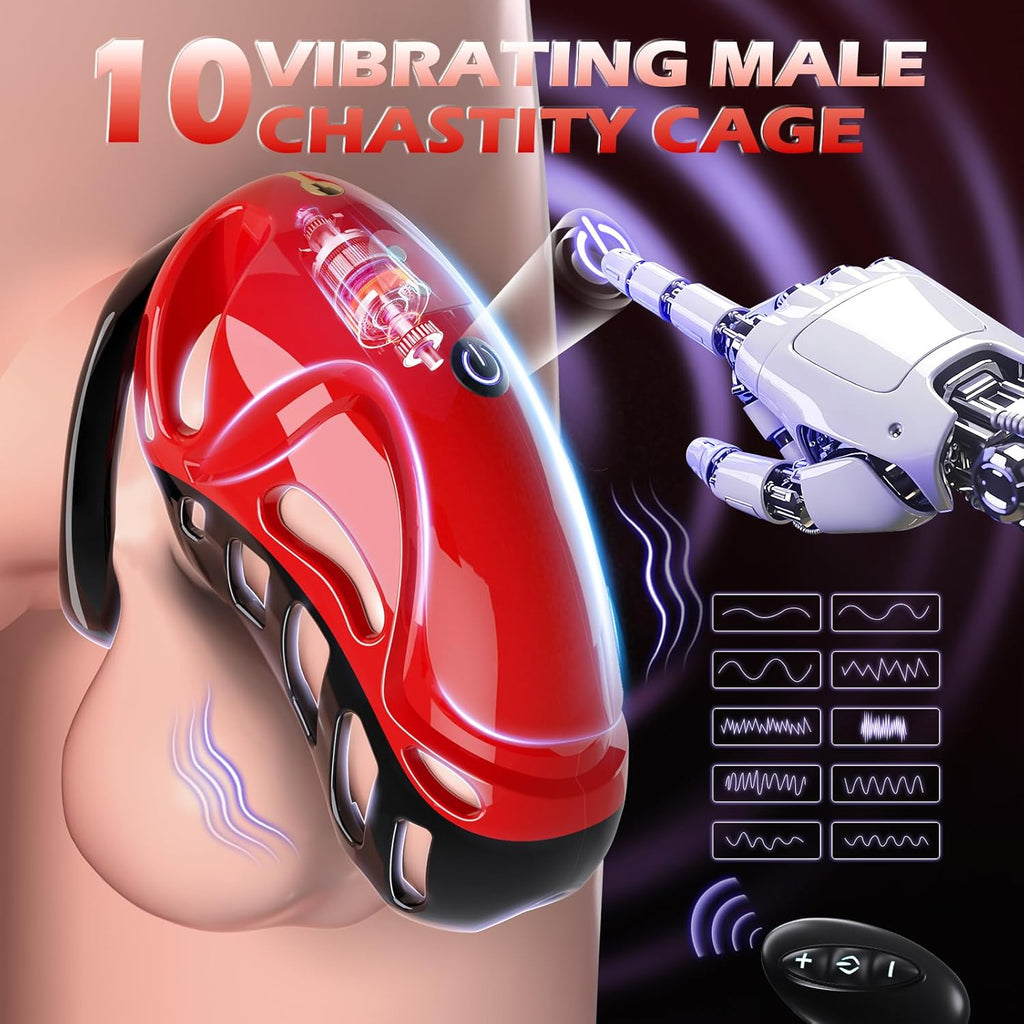 LETEN Ferrari Lock — App-Controlled Vibrating Chastity Cage with 10 Modes