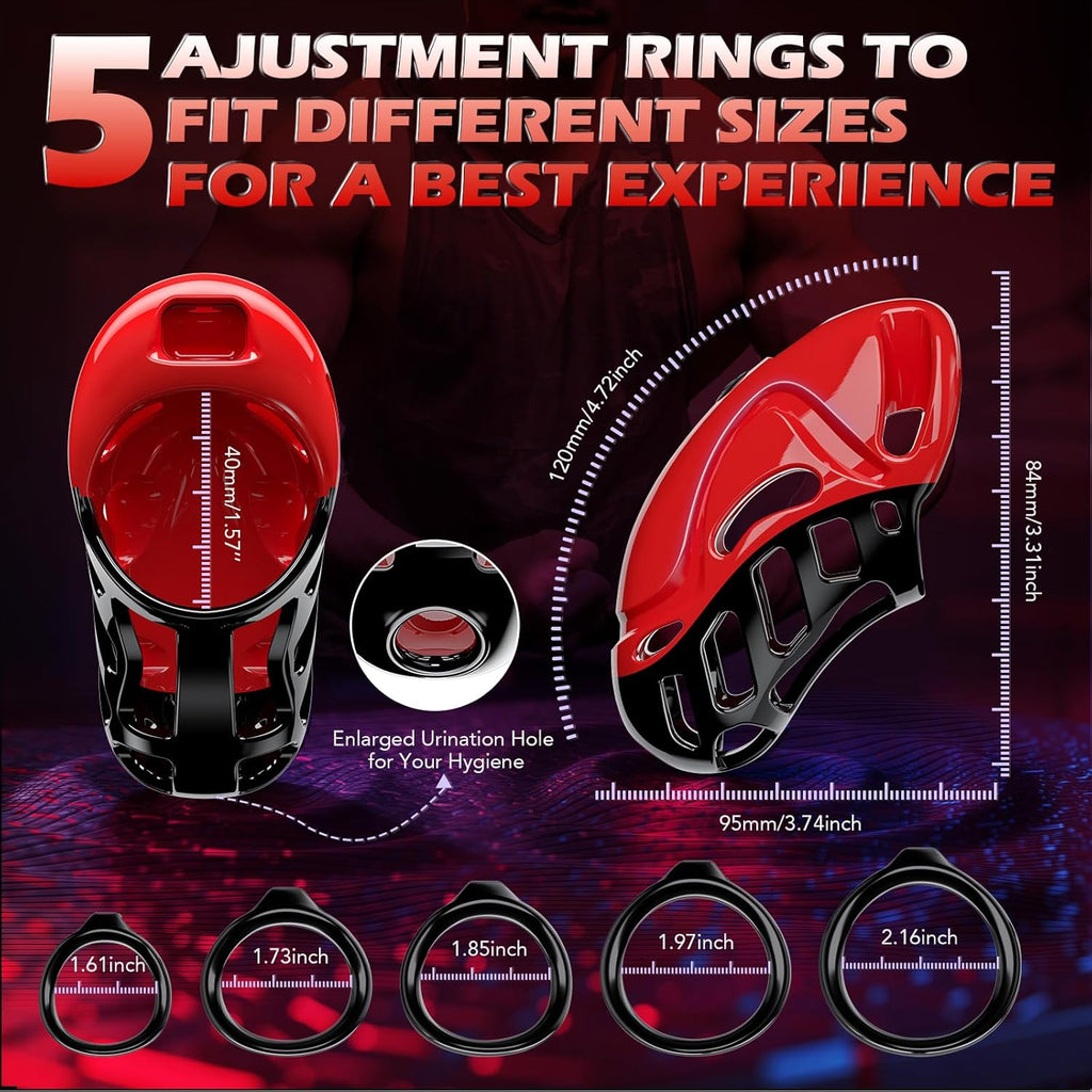 LETEN Ferrari Lock — App-Controlled Vibrating Chastity Cage with 10 Modes
