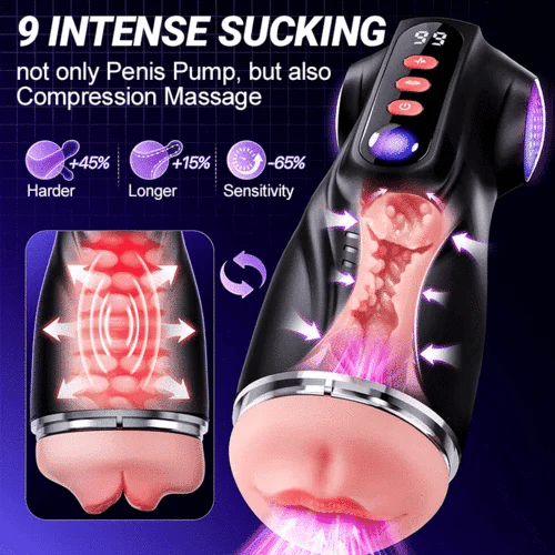 LETEN TriPulse X — Male Masturbator with 3 Sleeves, 9 Sucking and 9 Vibrating Modes