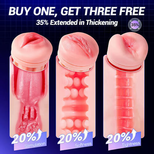 LETEN TriPulse X — Male Masturbator with 3 Sleeves, 9 Sucking and 9 Vibrating Modes