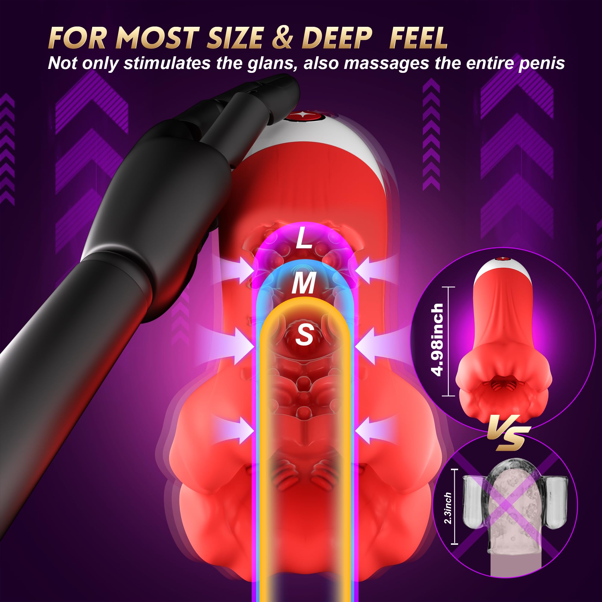 LETEN TrueTouch Fusion Stroker — Male Masturbator Cup with AI Sync and 9-Mode Vibration