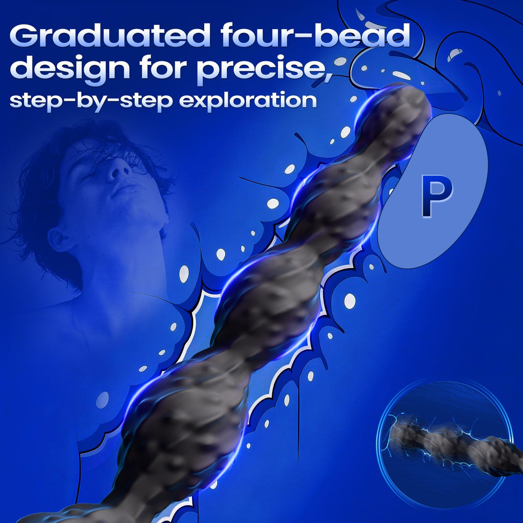 LETEN DeepStrike Beads — Graduated Anal Bead Vibrator with Remote Control and P-Spot Stimulation