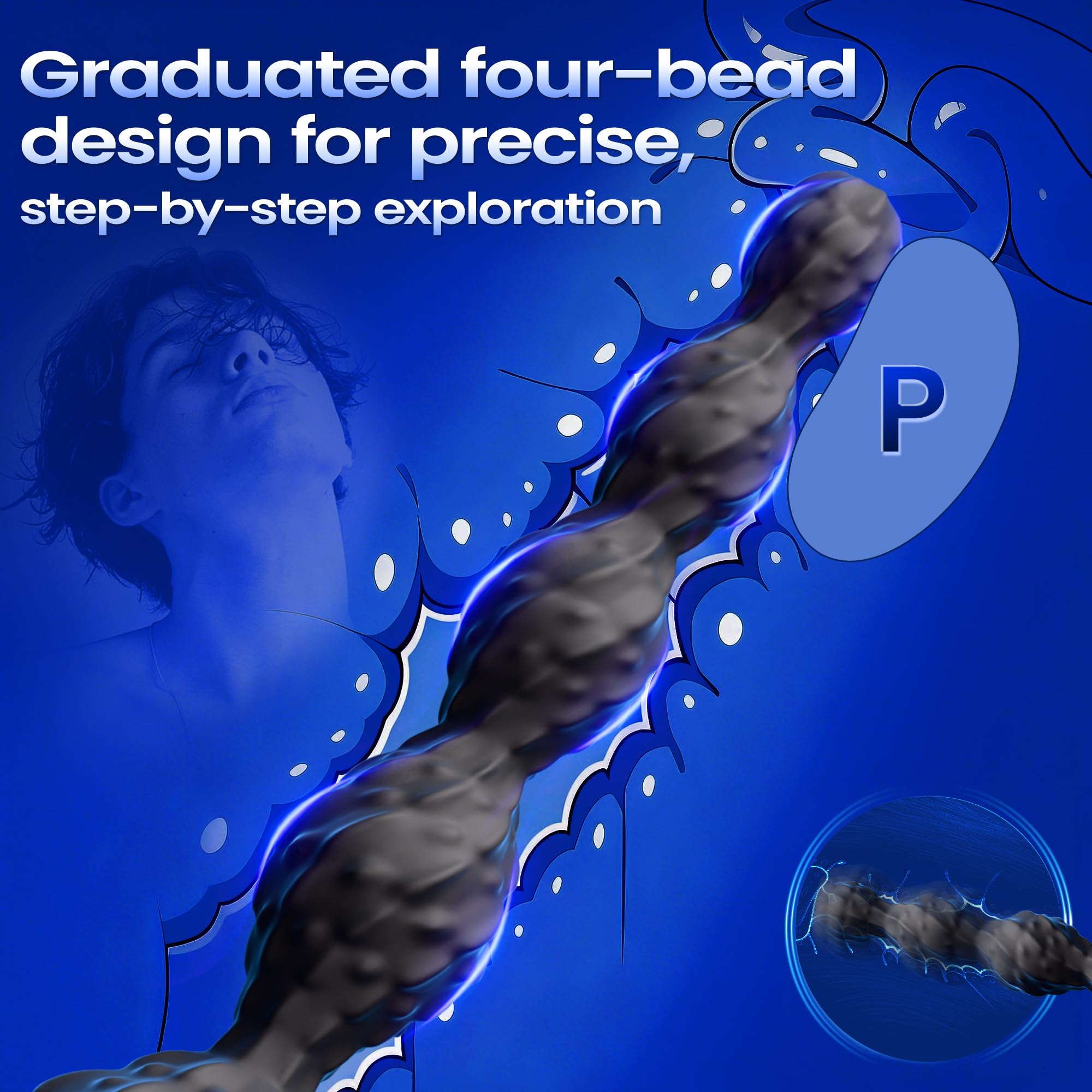LETEN DeepStrike Beads — Graduated Anal Bead Vibrator with Remote Control and P-Spot Stimulation