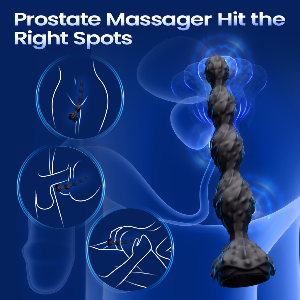 LETEN DeepStrike Beads — Graduated Anal Bead Vibrator with Remote Control and P-Spot Stimulation