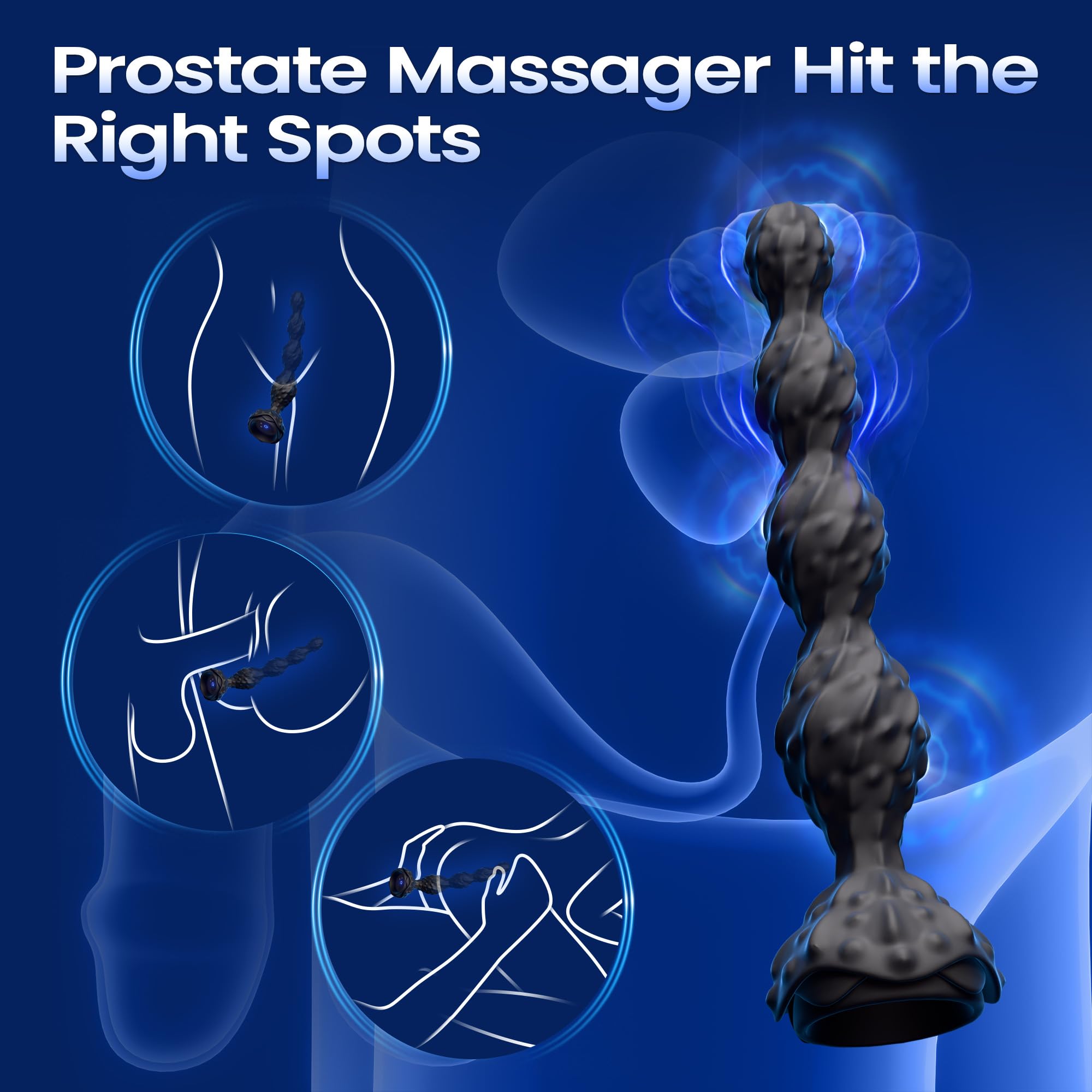 LETEN DeepStrike Beads — Graduated Anal Bead Vibrator with Remote Control and P-Spot Stimulation