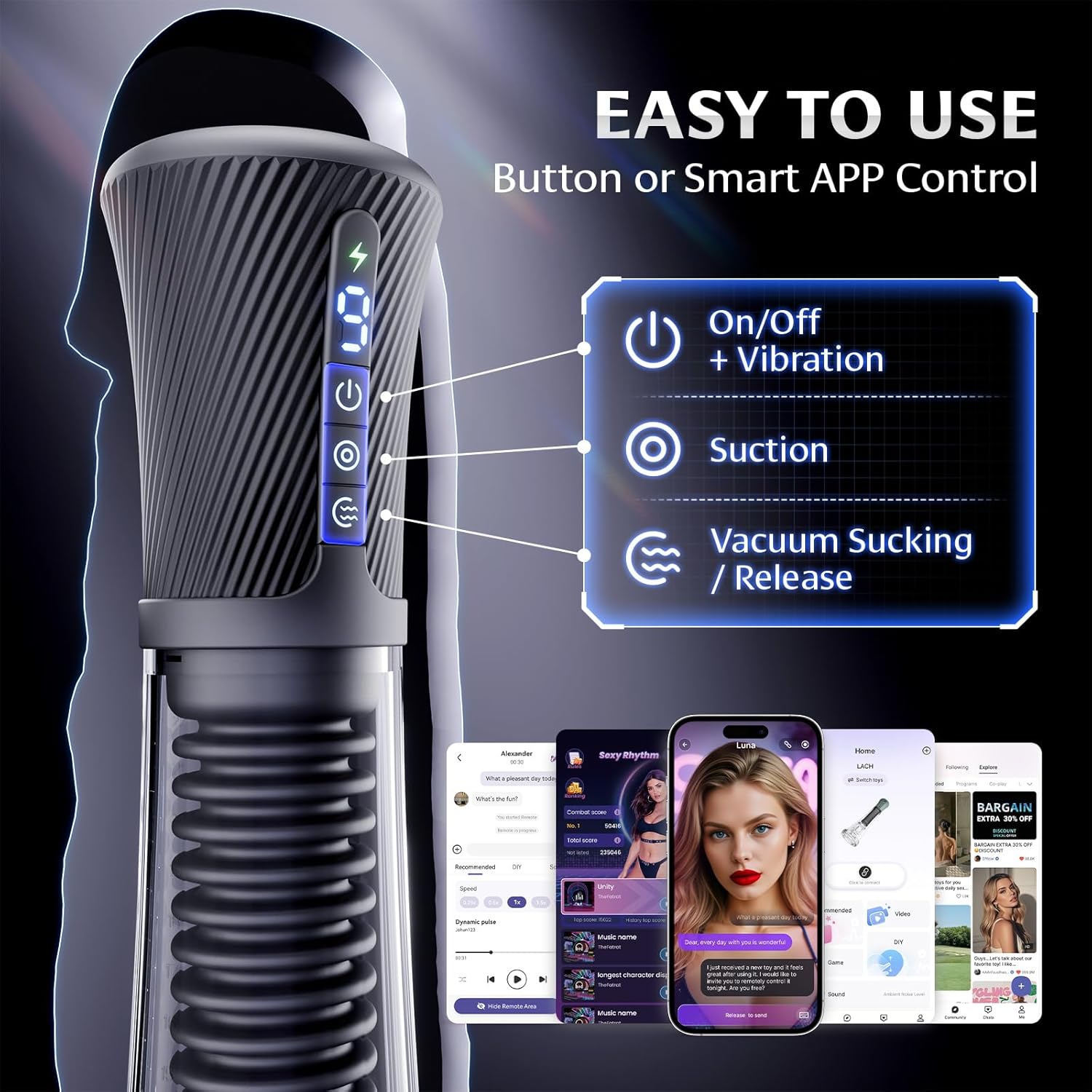 LETEN Sculptor Pro — Male Penis Pump and Masturbator with 9 Vibration and 5 Suction Modes
