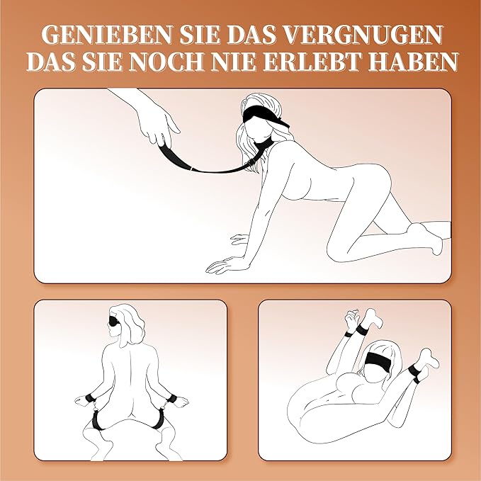 LETEN Bound and Begging — BDSM Collar and Wrist Restraint Set with Leash