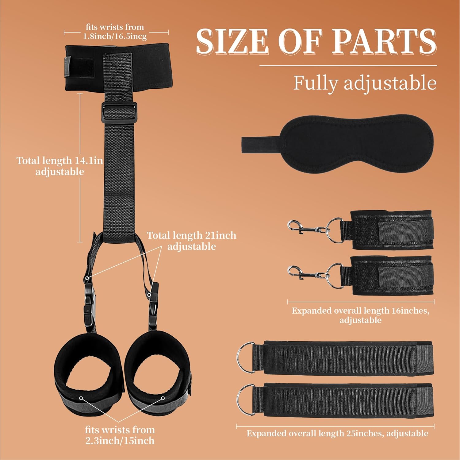 LETEN Bound and Begging — BDSM Collar and Wrist Restraint Set with Leash