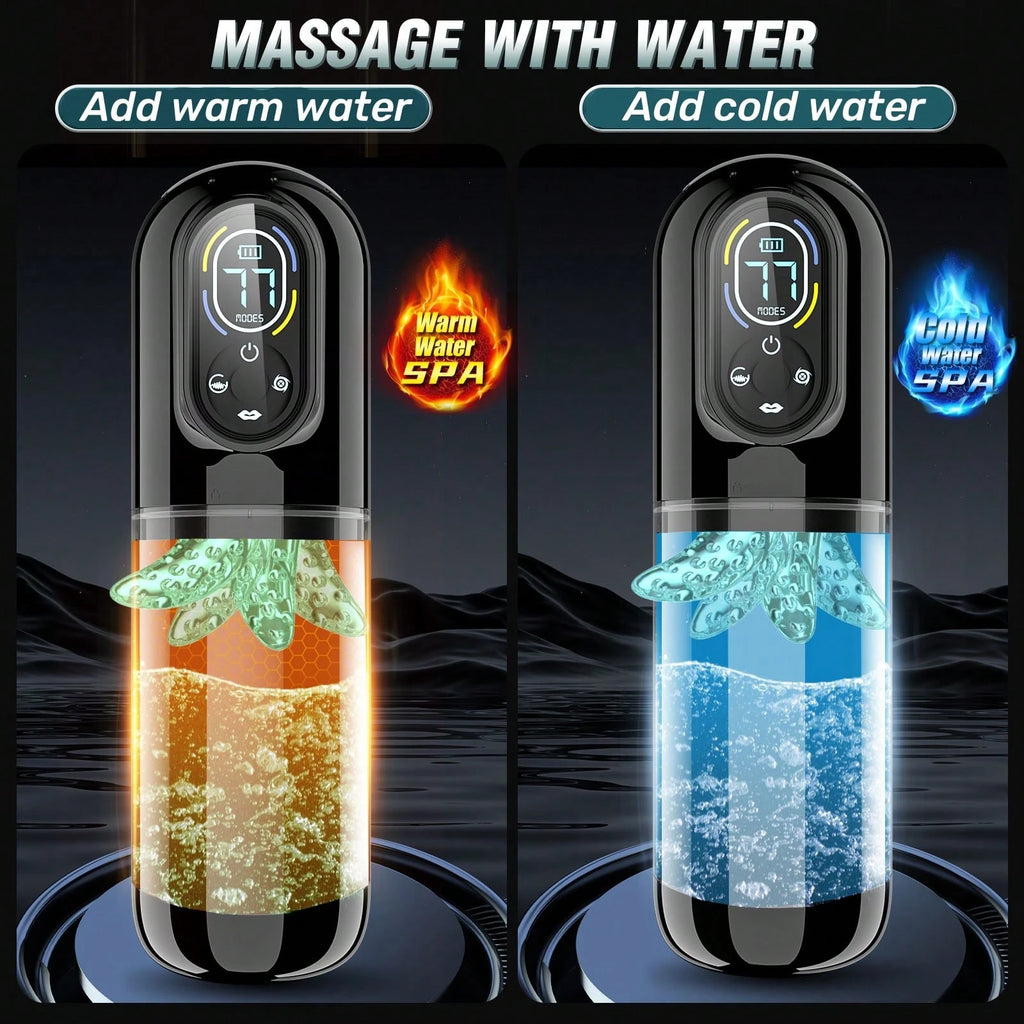 LETEN Black Mamba 7-in-1 — Male Hydro Pump Masturbator with Suction, Vibration, and Heating