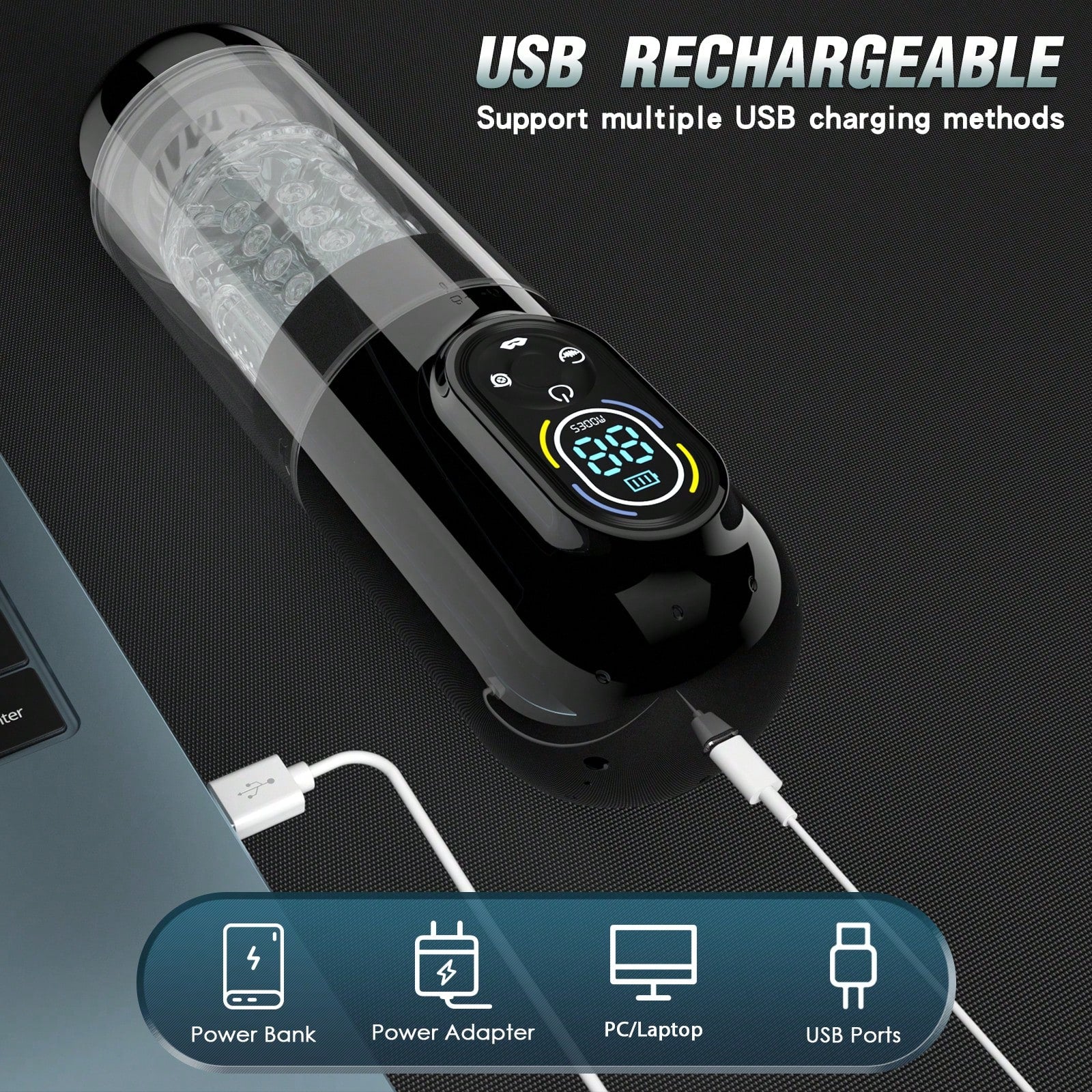 LETEN Black Mamba 7-in-1 — Male Hydro Pump Masturbator with Suction, Vibration, and Heating