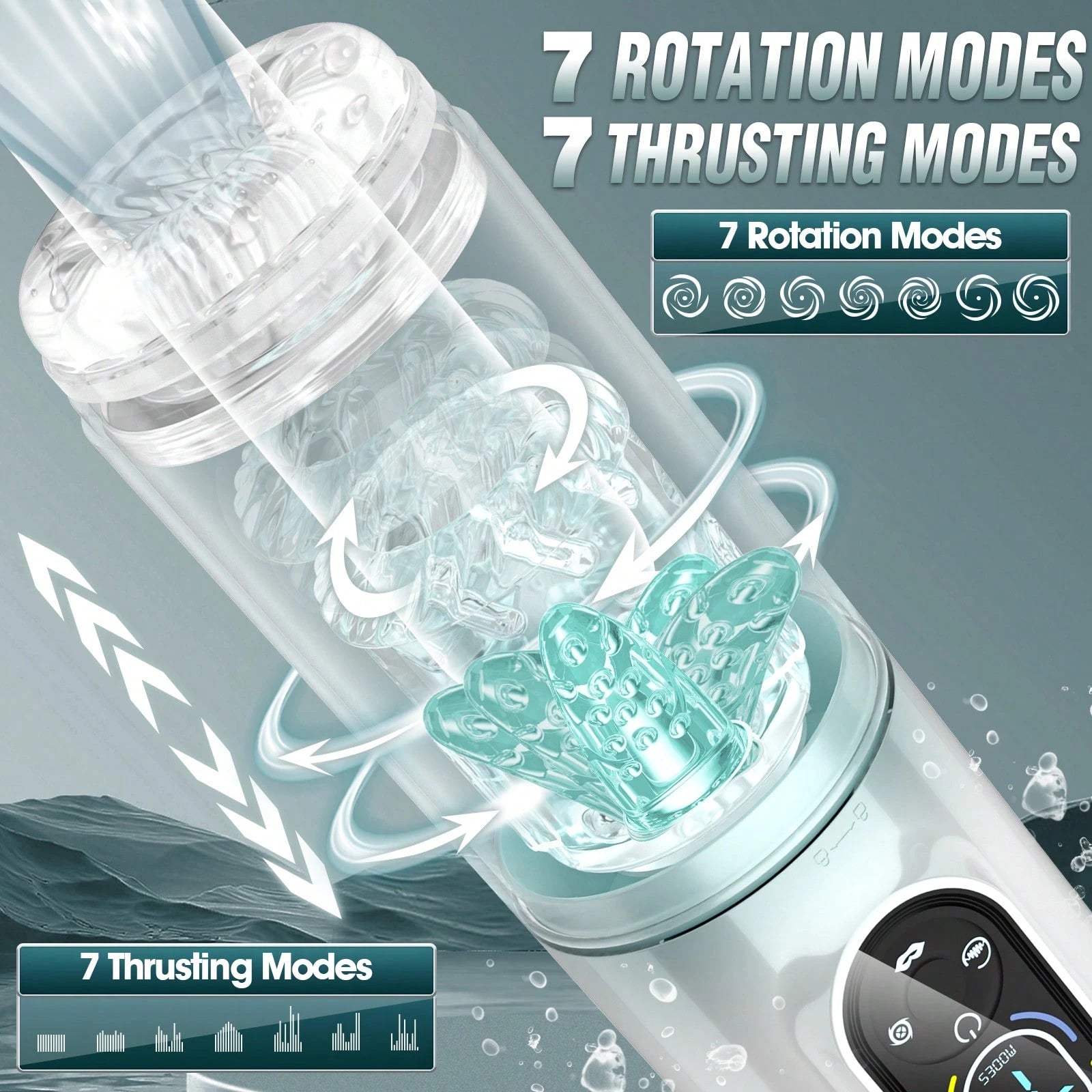 LETEN Black Mamba 7-in-1 — Male Hydro Pump Masturbator with Suction, Vibration, and Heating