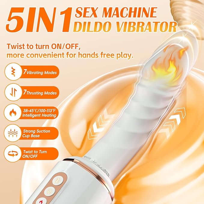 LETEN Auto Cannon — 5-in-1 Hands-Free Vibrator with 7 Vibration Modes and Heating