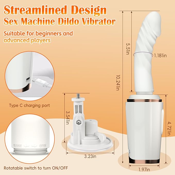 LETEN Auto Cannon — 5-in-1 Hands-Free Vibrator with 7 Vibration Modes and Heating