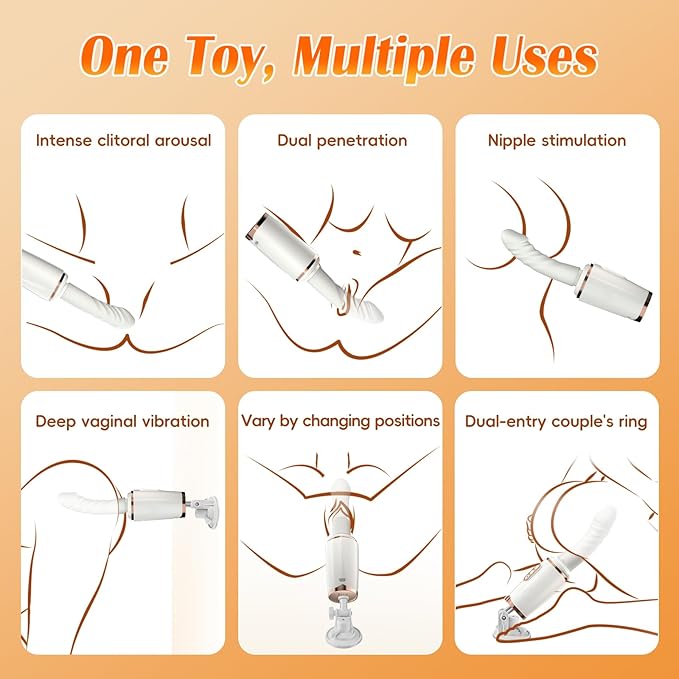 LETEN Auto Cannon — 5-in-1 Hands-Free Vibrator with 7 Vibration Modes and Heating